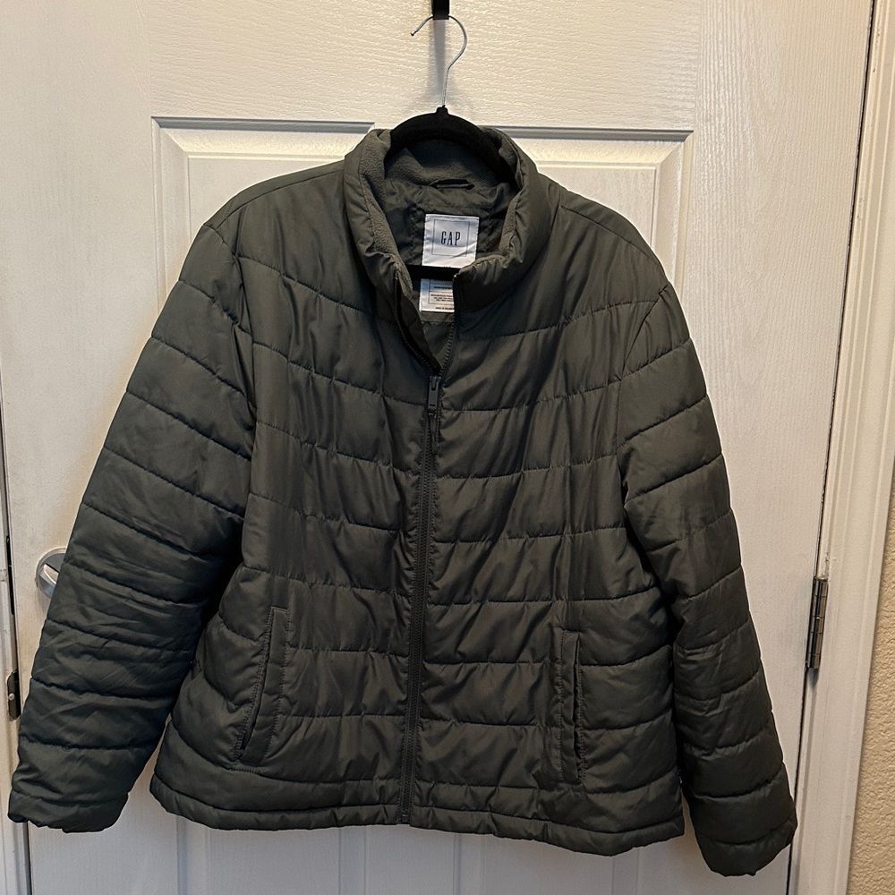 GAP Olive Quilted Jacket ColdControl Water Resistant Fabric size XXL